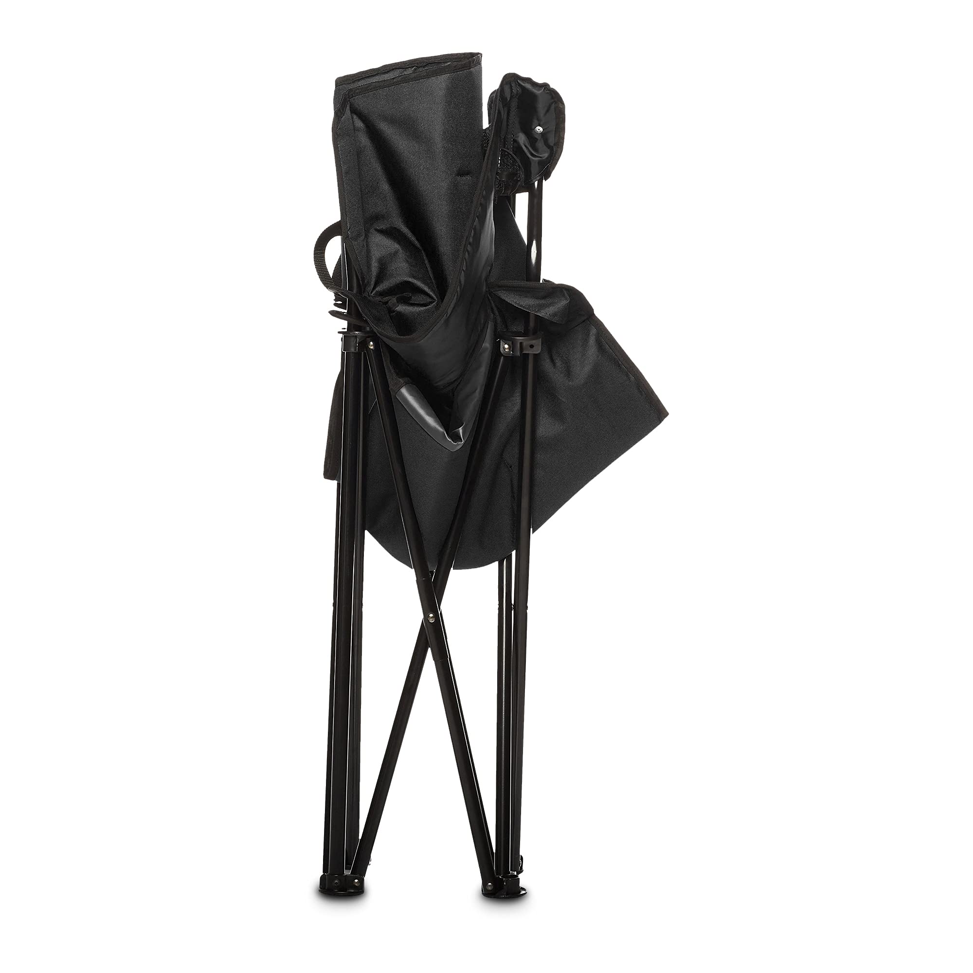 Amazon Basics Folding Camp Chair, Padded, Black, Large