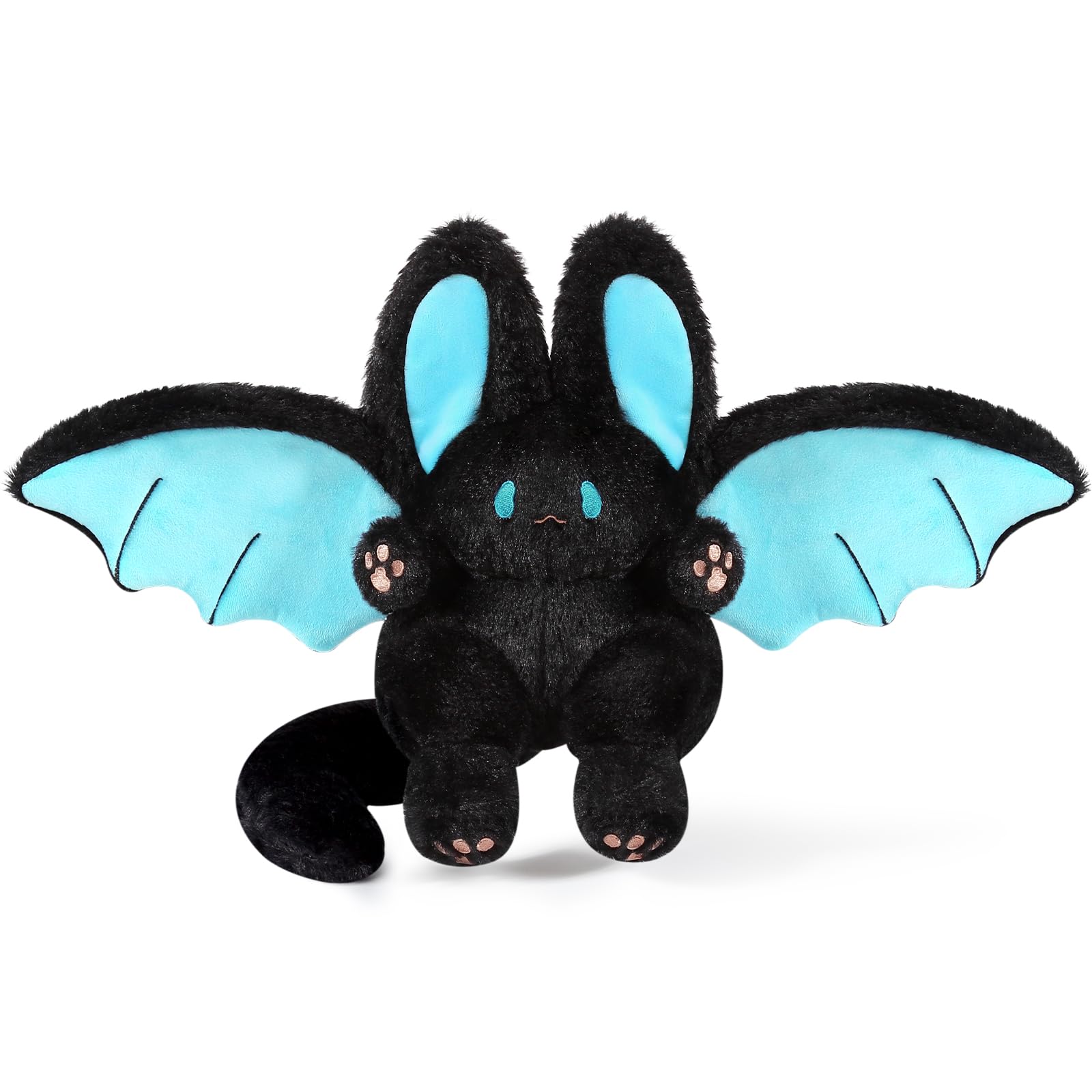 PEACH CAT Kawaii Bat Bunny Plush Pillow Cute Bat Rabbit Stuffed Animal for Kids Black 12'