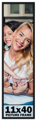11x40 Frame Black Picture Frame - Complete Modern Photo Frame Includes UV Acrylic Shatter Guard Front, Acid Free Foam Backing Bo