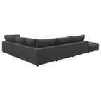 Coaster Serene 6-Piece Modern Fabric Upholstered Sectional in Gray