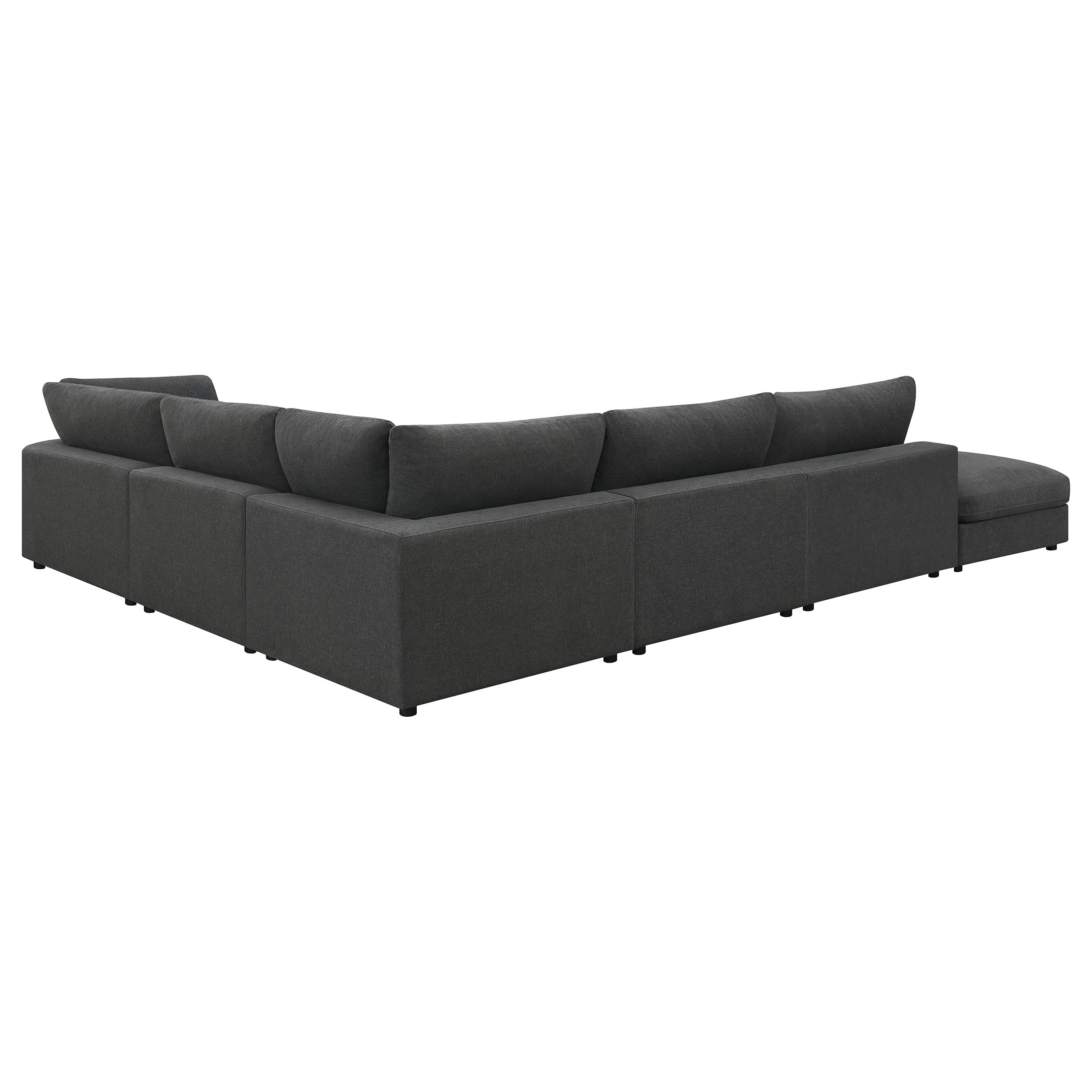 Coaster Serene 6-Piece Modern Fabric Upholstered Sectional in Gray