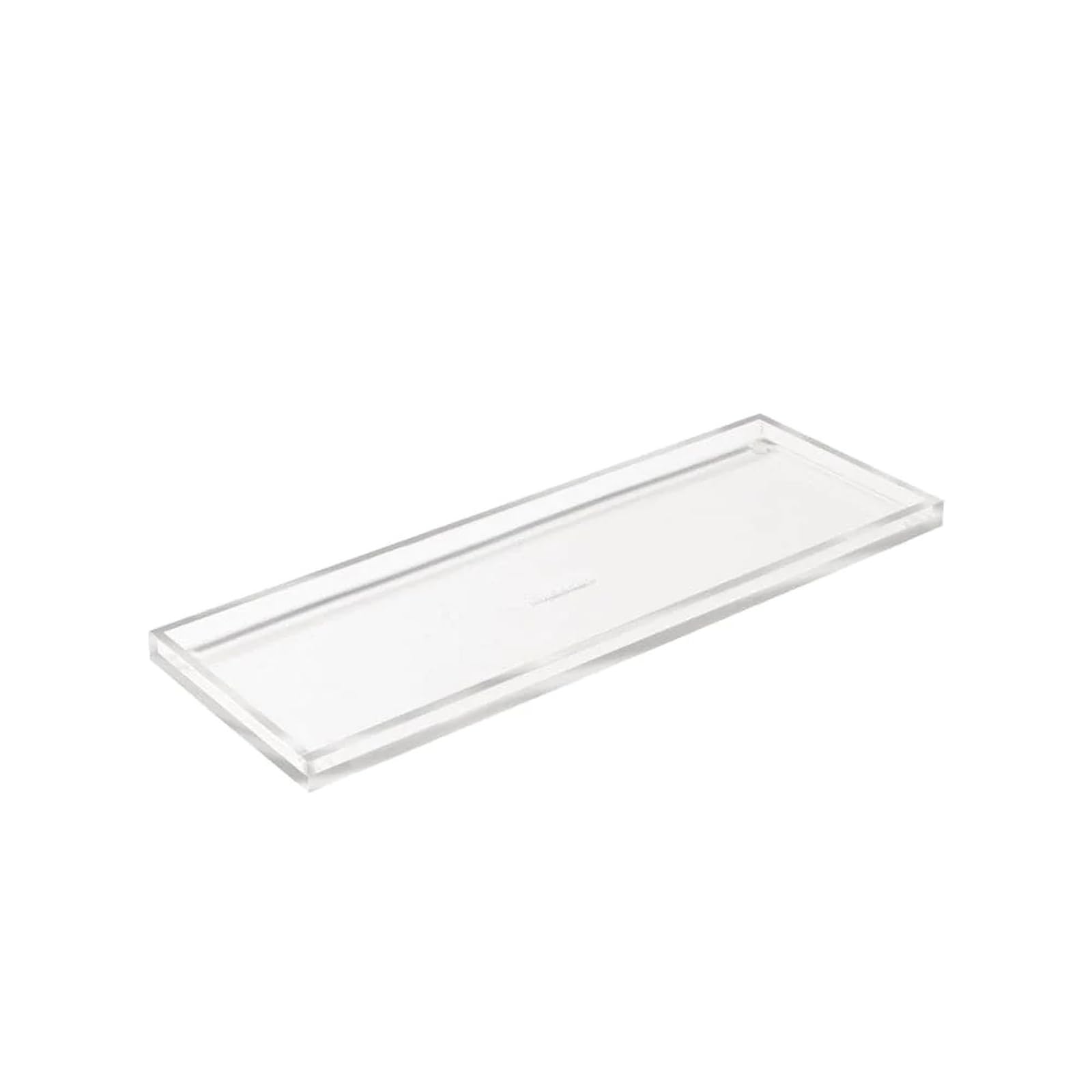 RUSSELL+HAZEL Acrylic Bloc Narrow Accessory Tray, Clear, 12.2" x 4.5" x 0.5", Model 31381, Durable Plastic