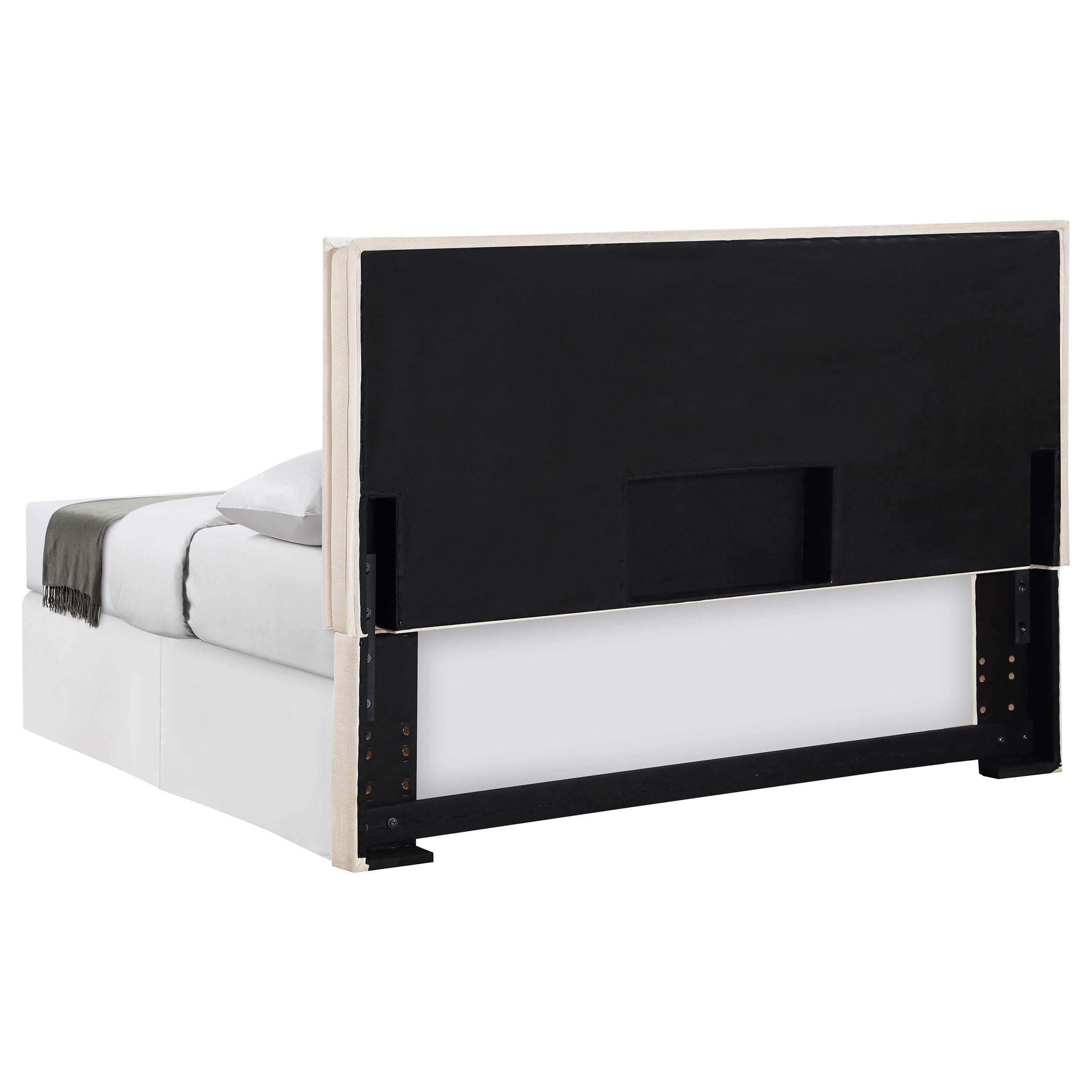 Coaster Home Furnishings Izzy Contemporary 47-inch Fabric Upholstered Panel Headboard for Bedroom Convertible Queen or Full Size Sand 315985QF