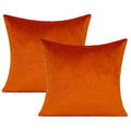 Burnt Orange Velvet Fall Throw Pillow Covers Rust Autumn Thanksgiving Square Cozy Soft Solid Decorative Cushion Cases Home Decor
