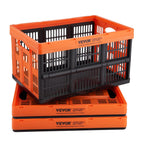 Vevor 45L Collapsible Milk Crates 3 Packs, Stackable Storage Baskets With Handles, Folding Storage Containers For Organizing Too