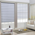 HTTMT- Zebra Roller Blinds [(W) 60 x (H) 72] White, Cordless, Dual Layer Shades, Sheer or Privacy Light Control, Day and Night W