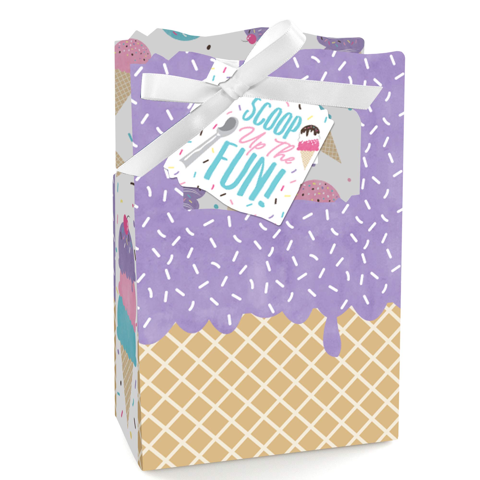 Big Dot of Happiness Scoop Up the Fun - Ice Cream - Sprinkles Party Favor Boxes - Set of 12