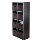 Winsome Timothy 9-Pc Set, 4x2 Grid Shelf & 8 Fabric Baskets