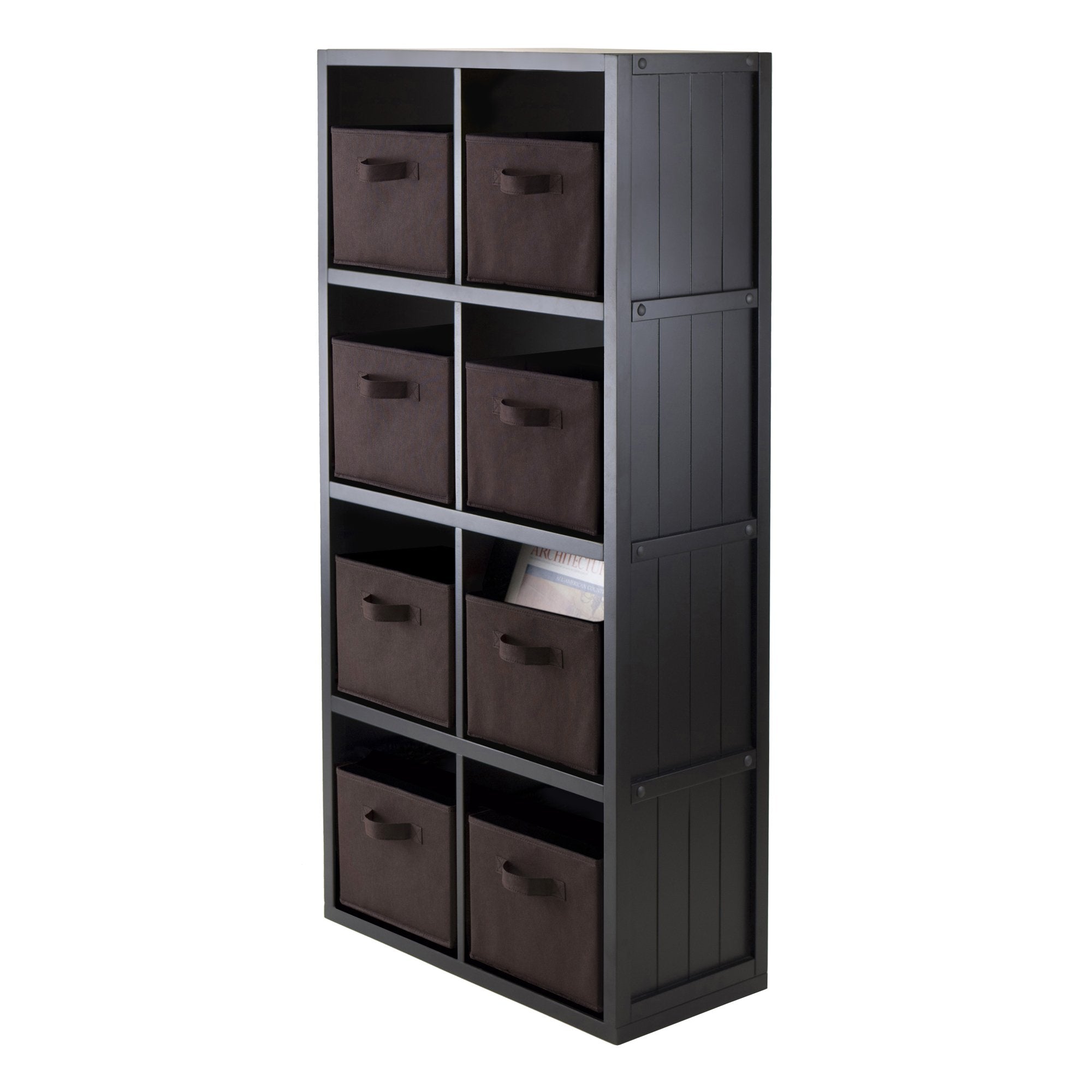 Winsome Timothy 9-Pc Set, 4x2 Grid Shelf & 8 Fabric Baskets