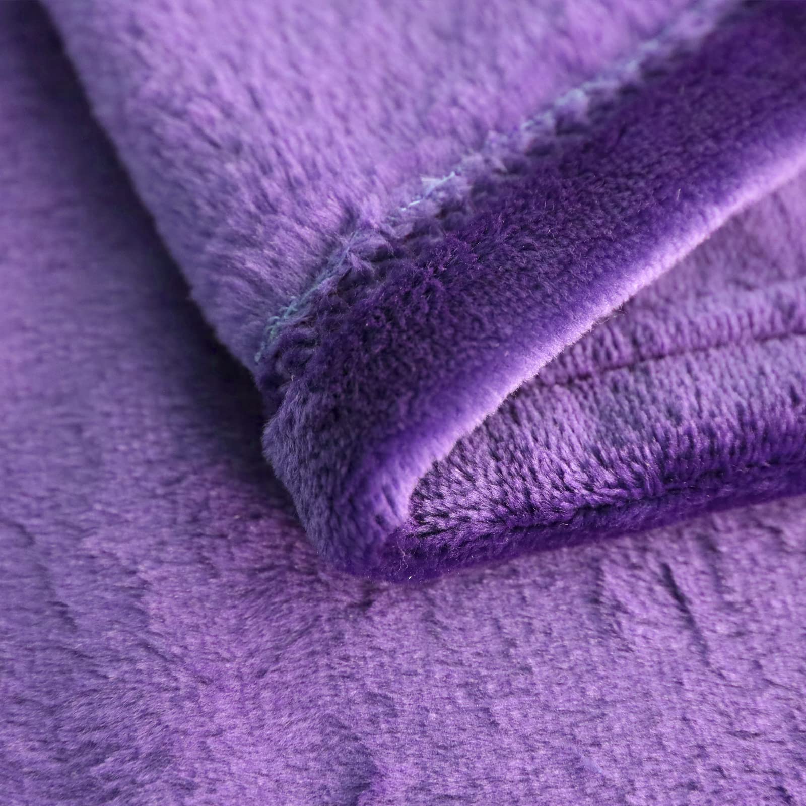 Sochow Flannel Fleece Blanket Luxury Twin Xl Size, All Season Lightweight Super Soft Cozy Blanket For Bed Or Couch, Purple, 66X9