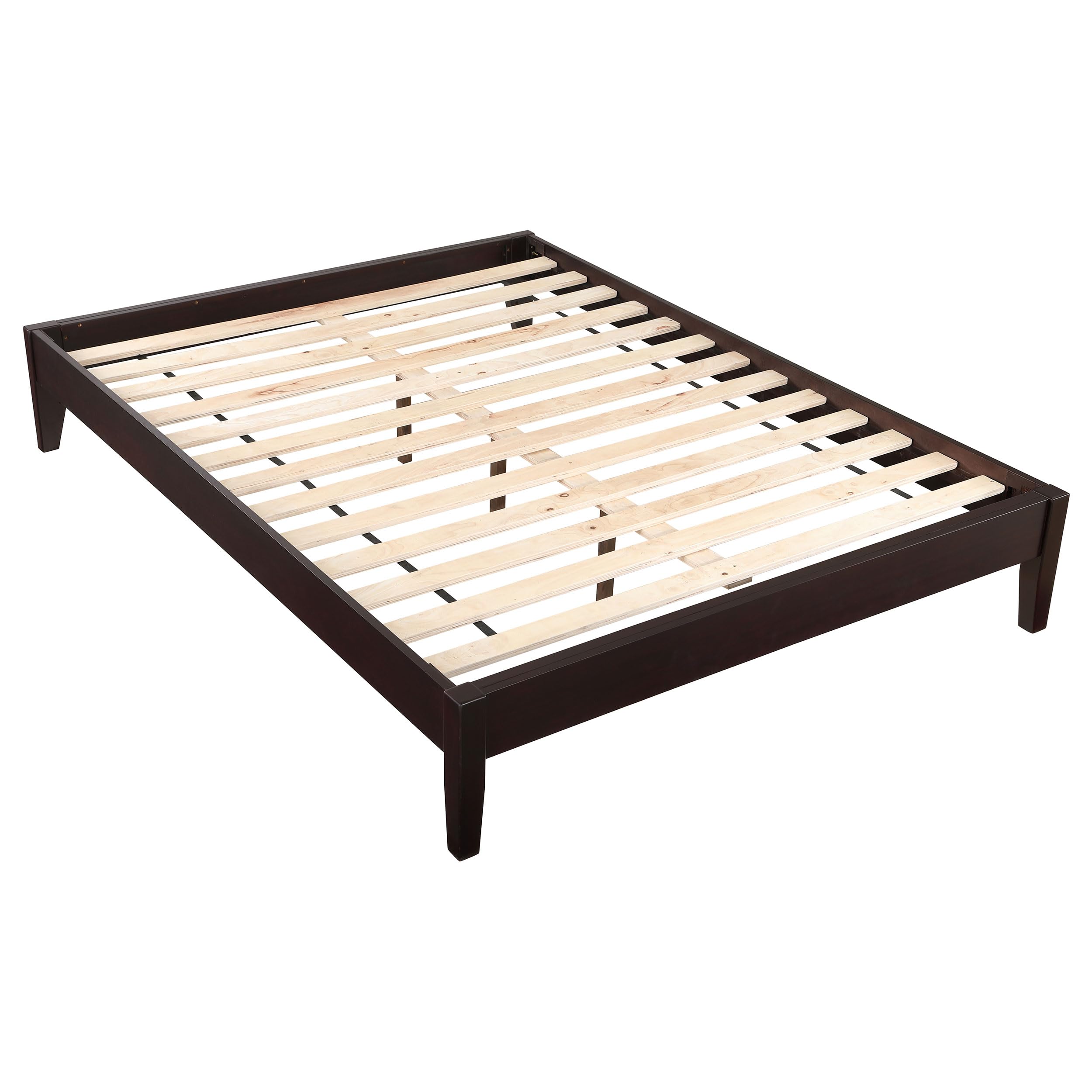 Coaster Home Furnishings Hounslow Transitional Eastern King Size Pine Wood Platform Bed Frame Headboard Compatible Bed Base Cappuccino 300555KE