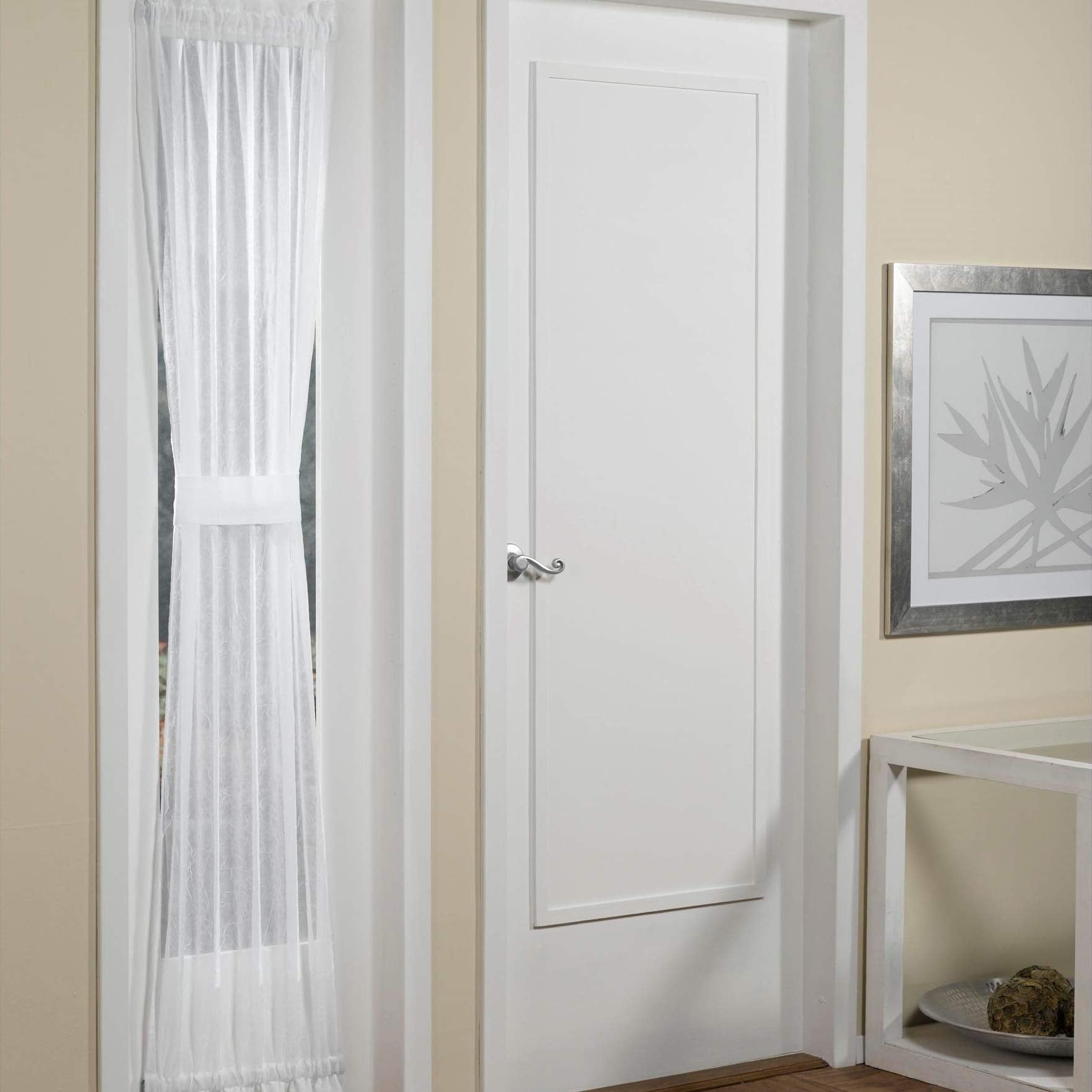 No. 918 Emily Sheer Voile Curtain Panel, 28"W x 72"L, White, Model 49474, Rod Pocket Design