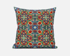 HomeRoots Orange Green Cloverleaf Boho Suede Throw Pillow