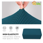 Easy-Going Stretch Ottoman Cover Folding Storage Stool Furniture Protector Soft Rectangle Slipcover With Elastic Bottom(Ottoman Small,Peacock Blue)