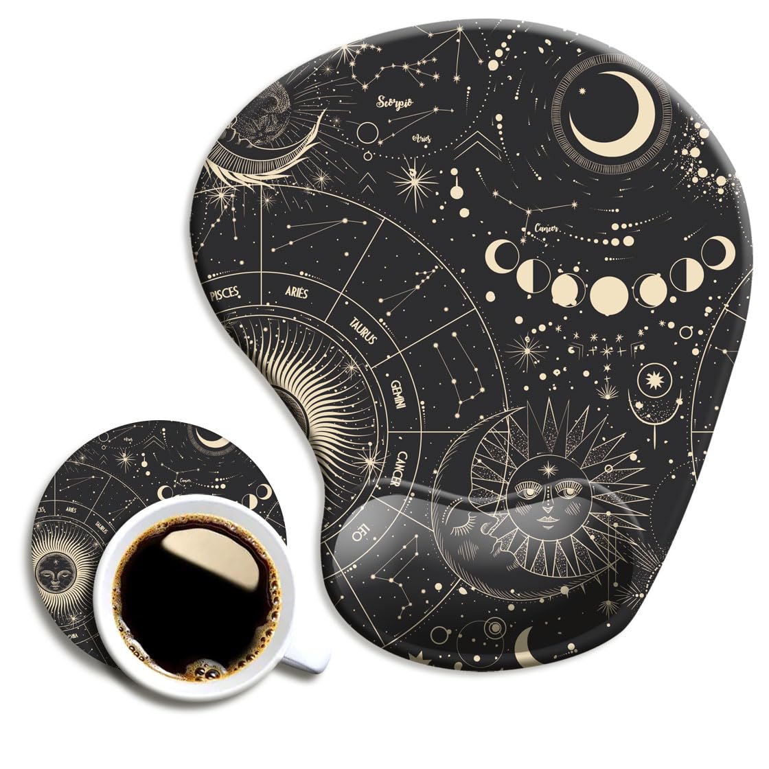 Dooke Ergonomic Mouse Pad With Wrist Support, Cute Mouse Pads With Non-Slip Rubber Base For Home Office Working Studying Easy Ty