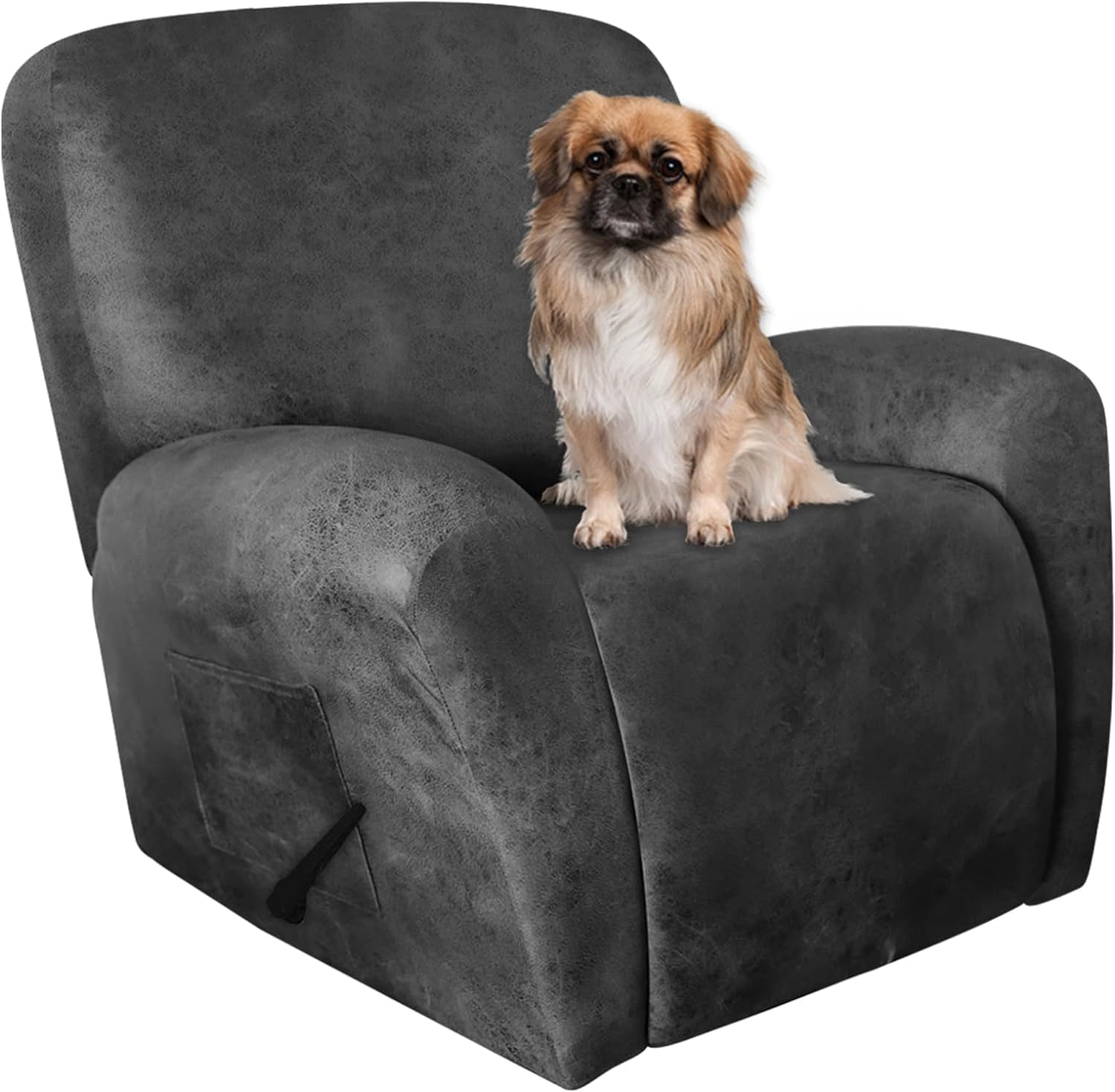 Anarachon Recliner Chair Covers Leather Like, 4 Pieces Lazy Boy Recliner Cover For Recliner Chair, Soft Sofa Slipcover Furniture