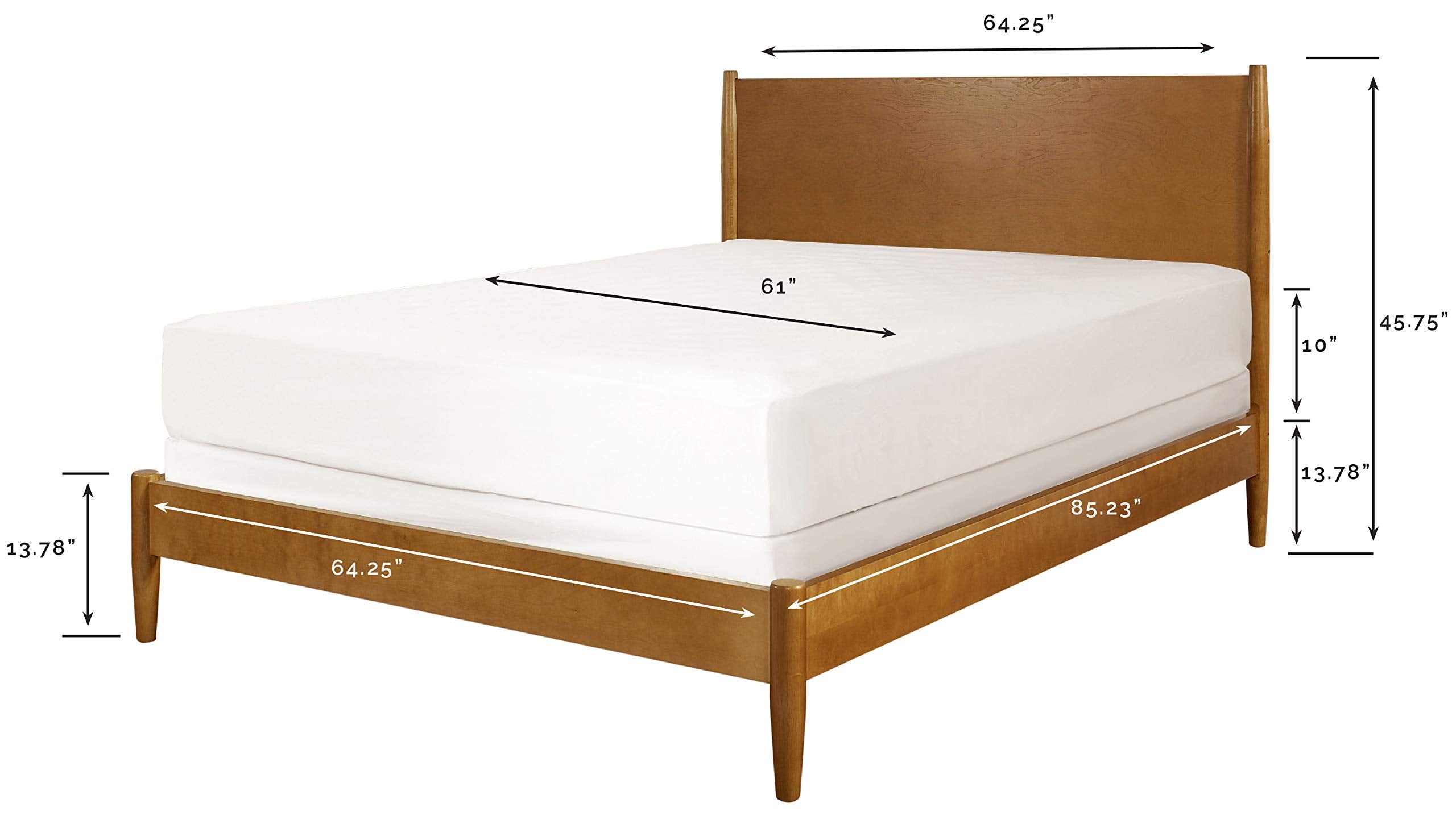 Crosley Furniture Landon Wood Bed Set, Acorn, Queen