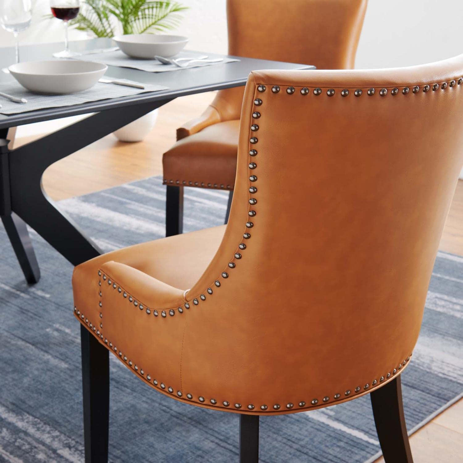 Modway Marquis Vegan Leather Dining Chair In Tan