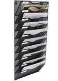 Easypag Hanging Wall File Organizer 10 Tier Mesh Office Mail Paper Organization Hanging File Folder Holder Magazine Rack Bin Wit