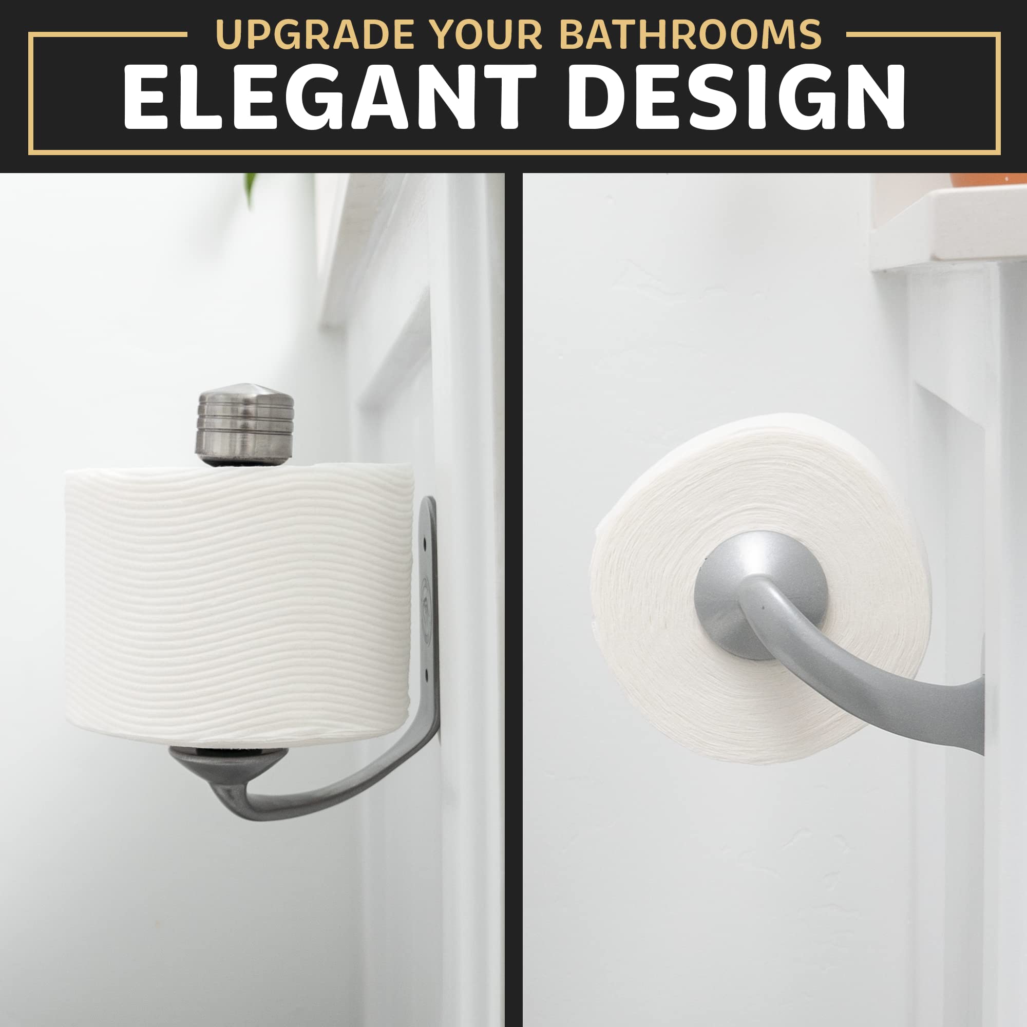 Bathroom Toilet Paper Holder Wall Mount Design - Stainless Steel Toilet Tissue Holder With Simple One Handed Operation - Easy To