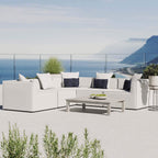 Modway Eei-4384-Whi Saybrook Patio Upholstered Sectional Sofa In White, 5-Piece Set