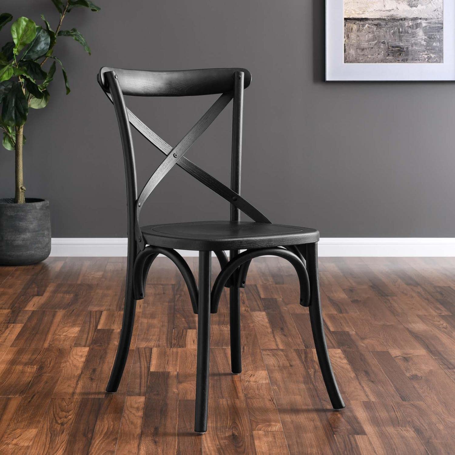 Modway Gear Chair, Black 21 X 19.5 X 34.5
