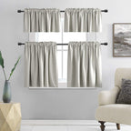 Donren Light Grey Extra Wide Valance - Kitchen Valances For Small Window With Rod Pocket (2 Panels,72 Width By 18 Length Inch)
