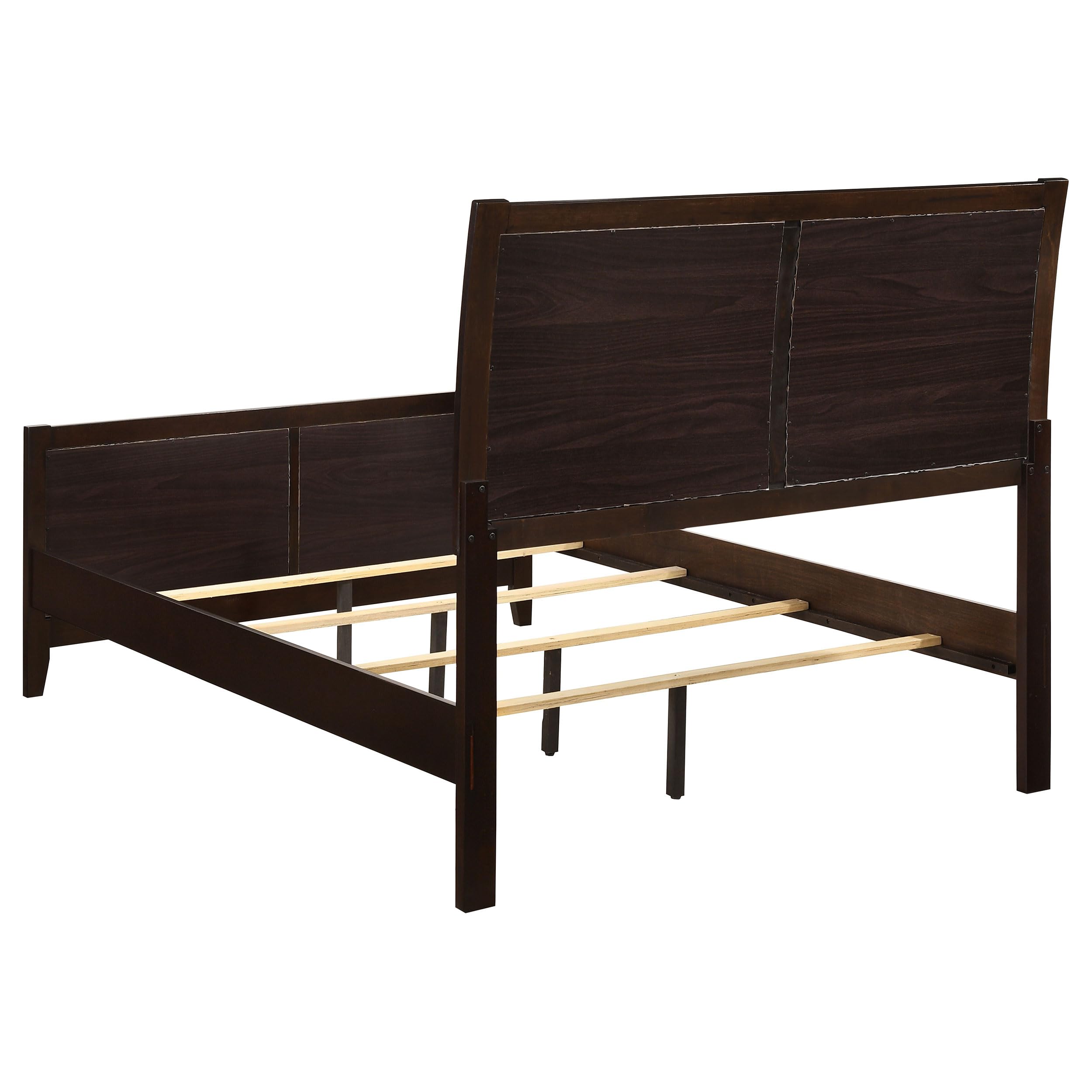 Coaster Home Furnishings Carlton Contemporary Leatherette Upholstered Queen Size Panel Bed Frame 51-inch Headboard Cappuccino 202091Q