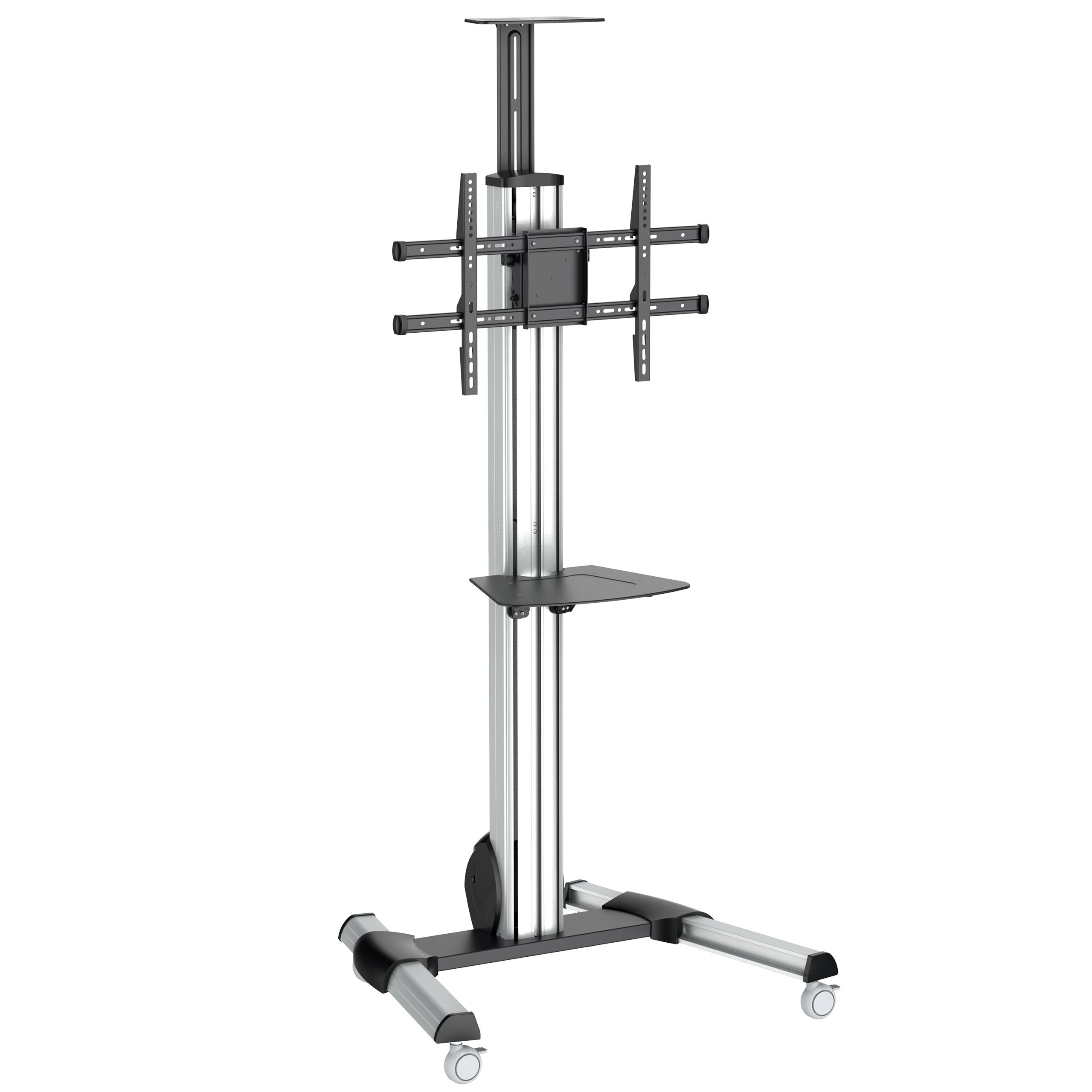 Startech.Com Heavy Duty Rolling Portable Tv Cart Stand With Wheels - 32 To 75 Inch - Adjustable Rotating Mobile Flat Panel Scree