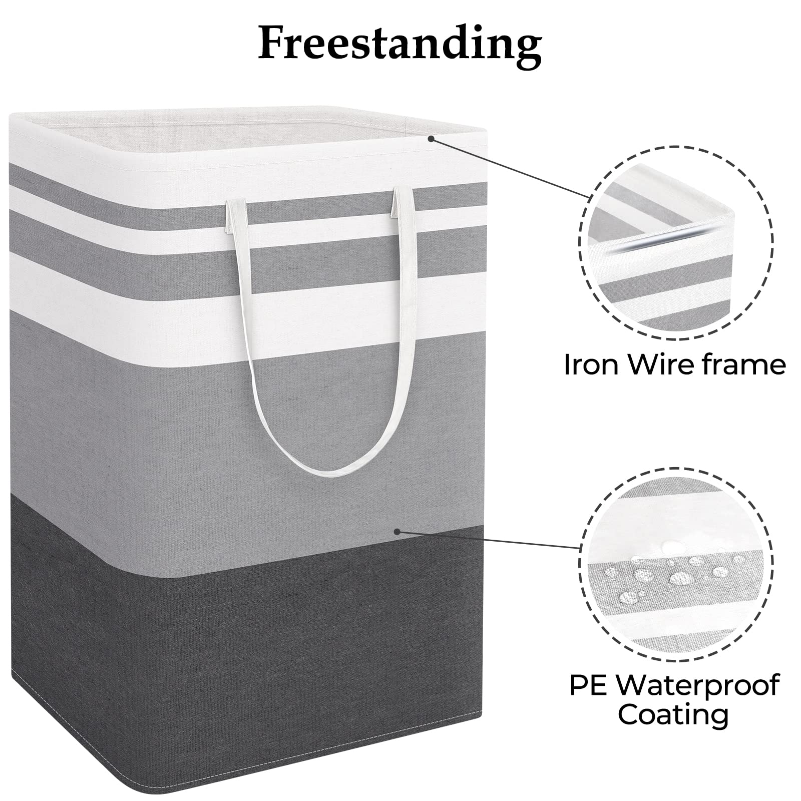 Storageright Large Collapsible Laundry Basket Hamper With Easy Carry Handles,Freestanding Clothes Hampers For Laundry, Bedroom,
