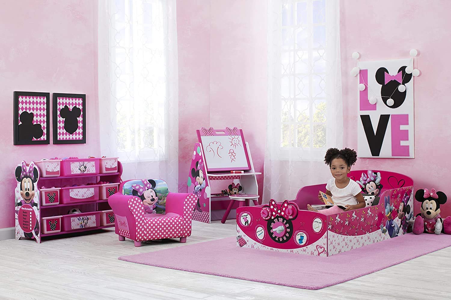Delta Children Interactive Wood Toddler Bed - Greenguard Gold Certified, Disney Minnie Mouse