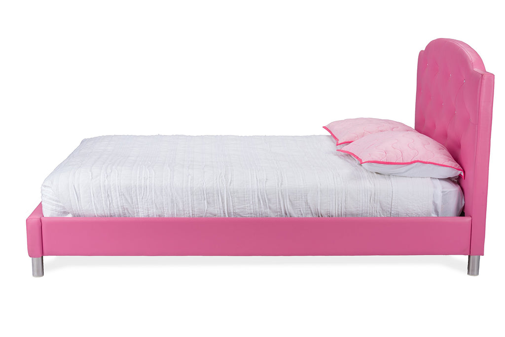 Baxton Studio BBT6440-Full-Pink Platform, Full, Pink