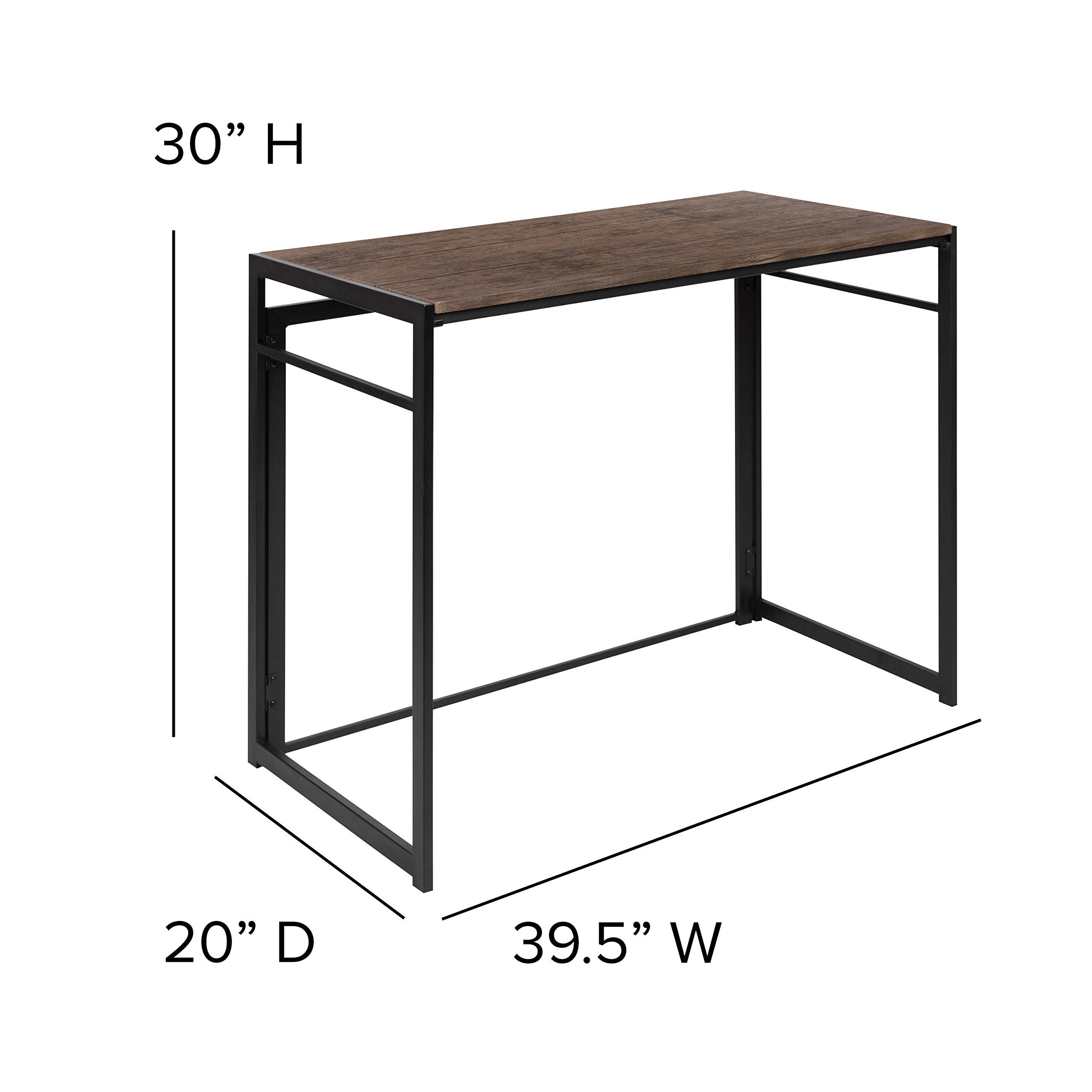 Flash Furniture Walker Rustic Home Office Folding Computer Desk - 40"