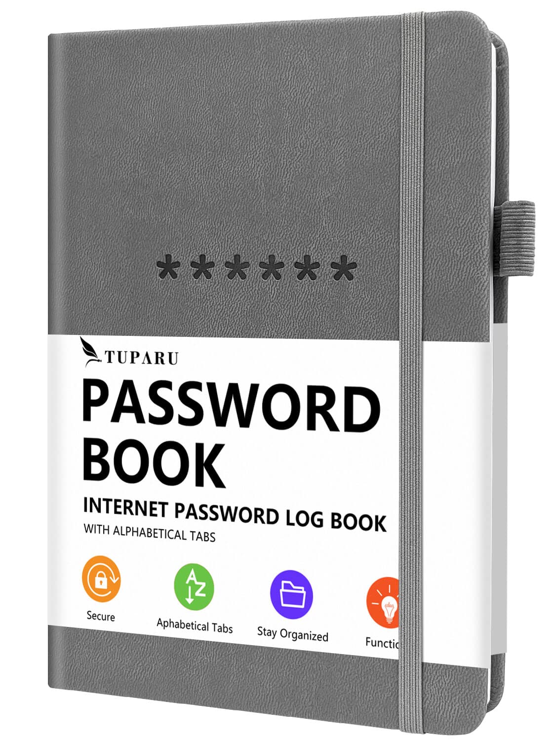 Tuparu Password Book With Alphabetical Tabs - Hardcover Internet Address & Password Organizer - Password Keeper Notebook For Com