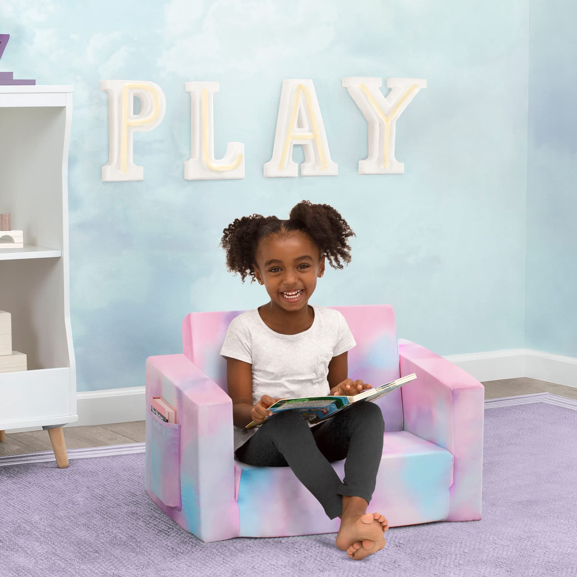 Cozee Flip-Out Chair - 2-In-1 Convertible Chair To Lounger For Kids