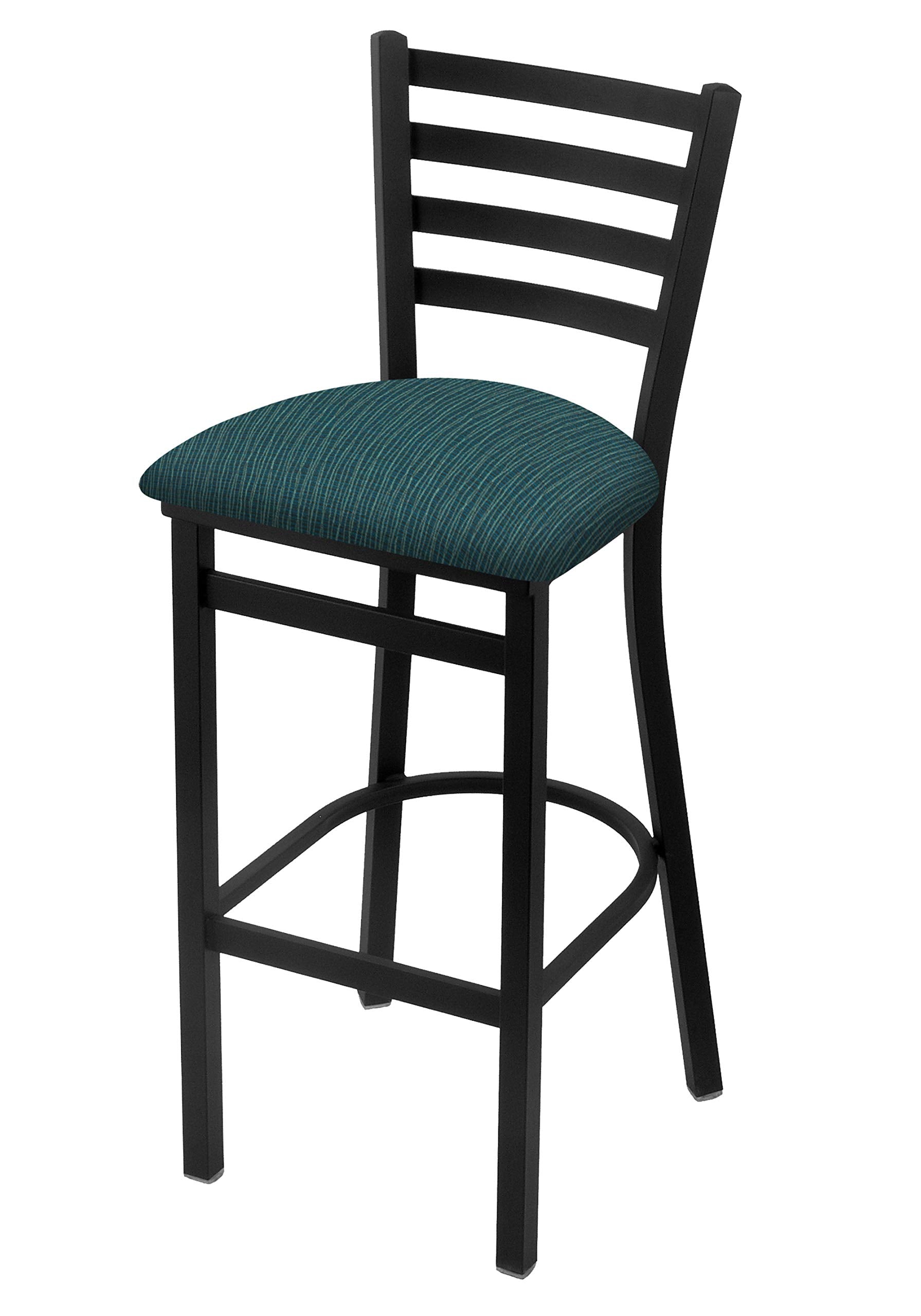 400 30 Stationary Bar Stool with Black Wrinkle Finish and Graph Tidal Seat