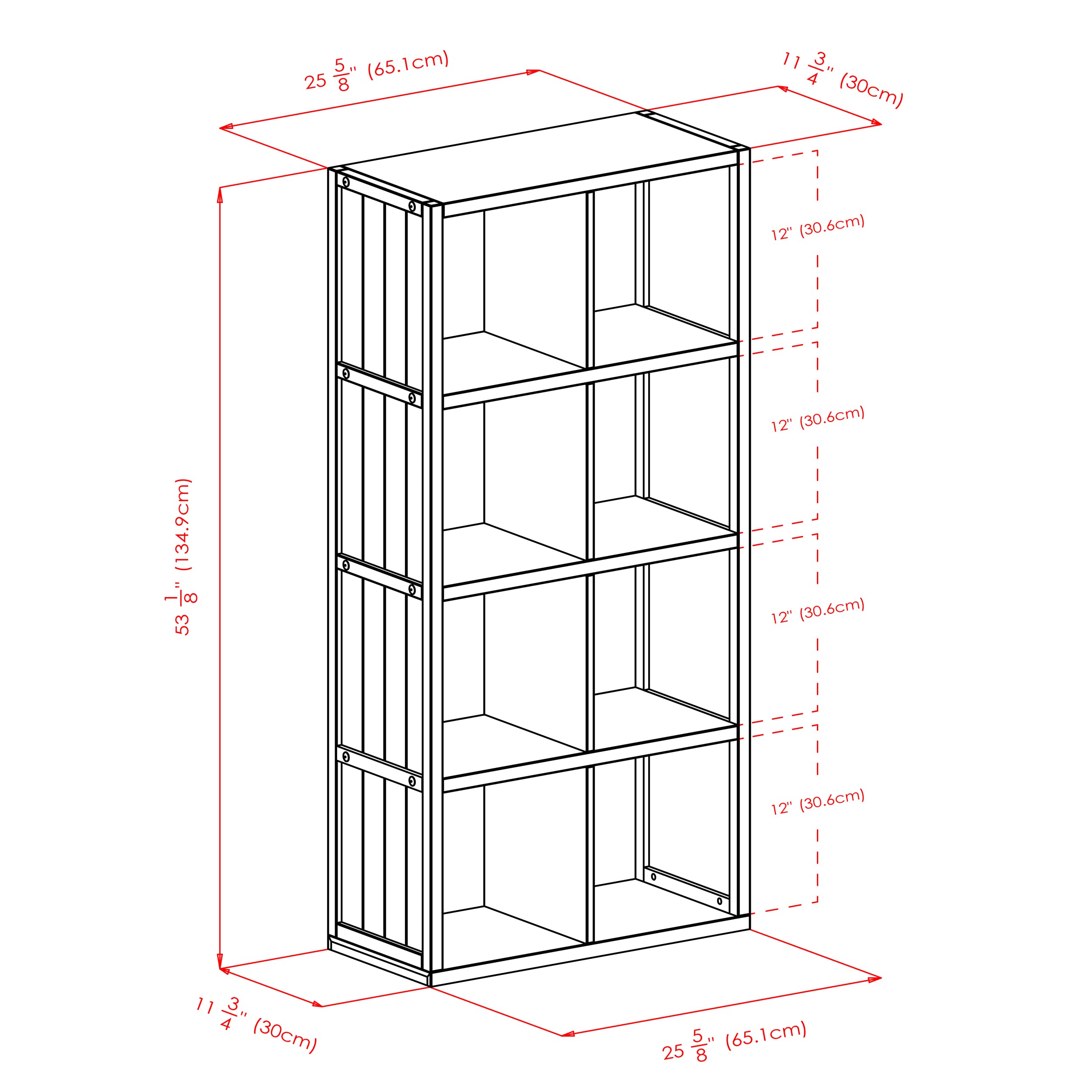 Winsome Timothy 9-Pc Set, 4x2 Grid Shelf & 8 Fabric Baskets