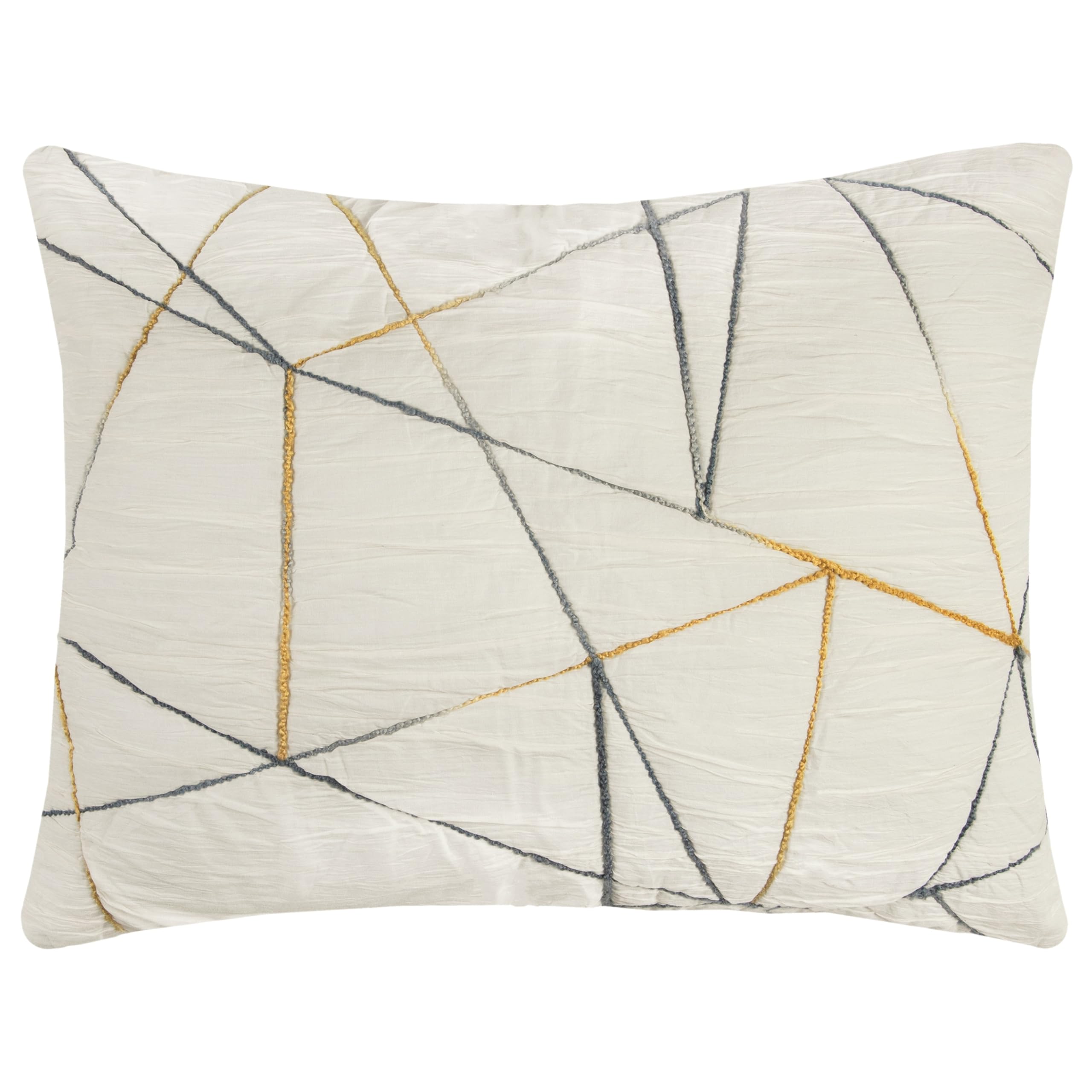 Rizzy Home Julian 20" x 36" Abstract Cotton King Sham in Ivory