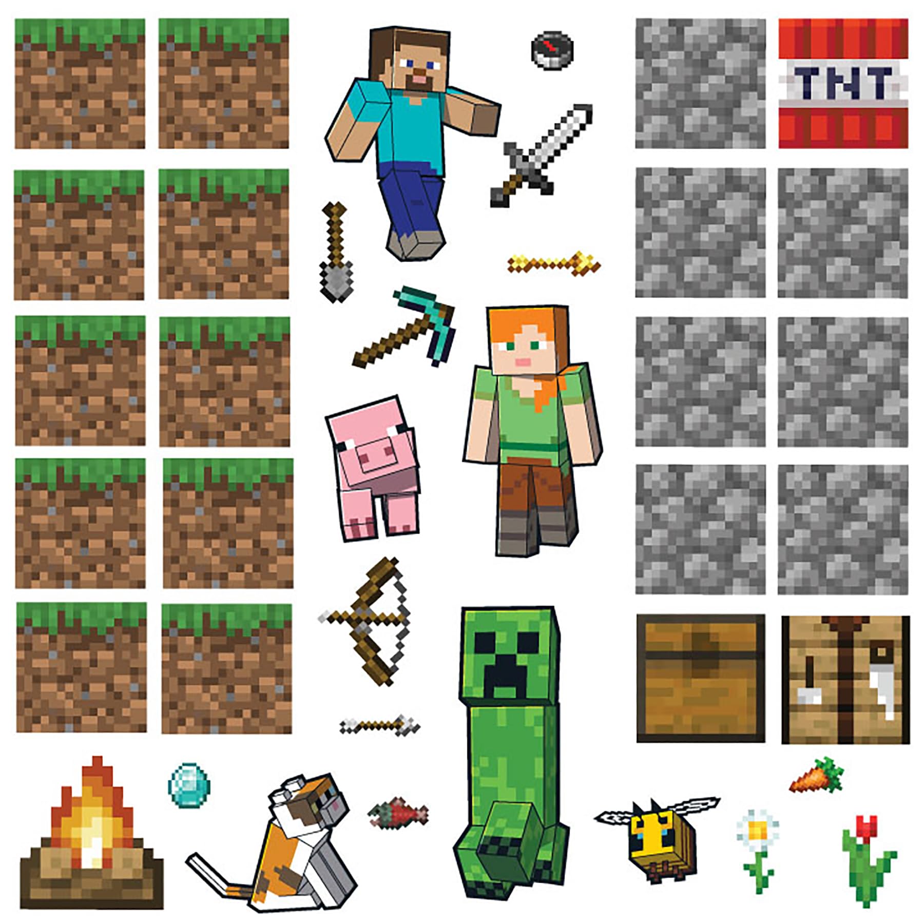 RoomMates Minecraft Blocks Build Your Own Wall Decals, RMK5581SCS