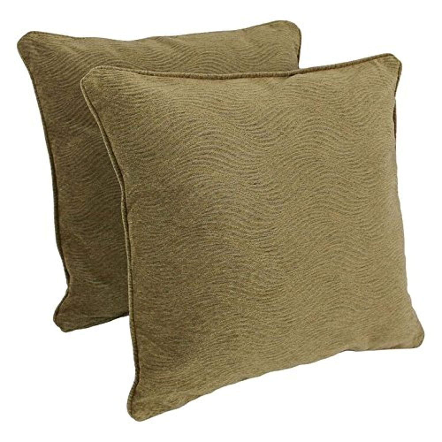 Blazing Needles Corded Jacquard Chenille Floor Pillows (Set of 2), 25", Champagne