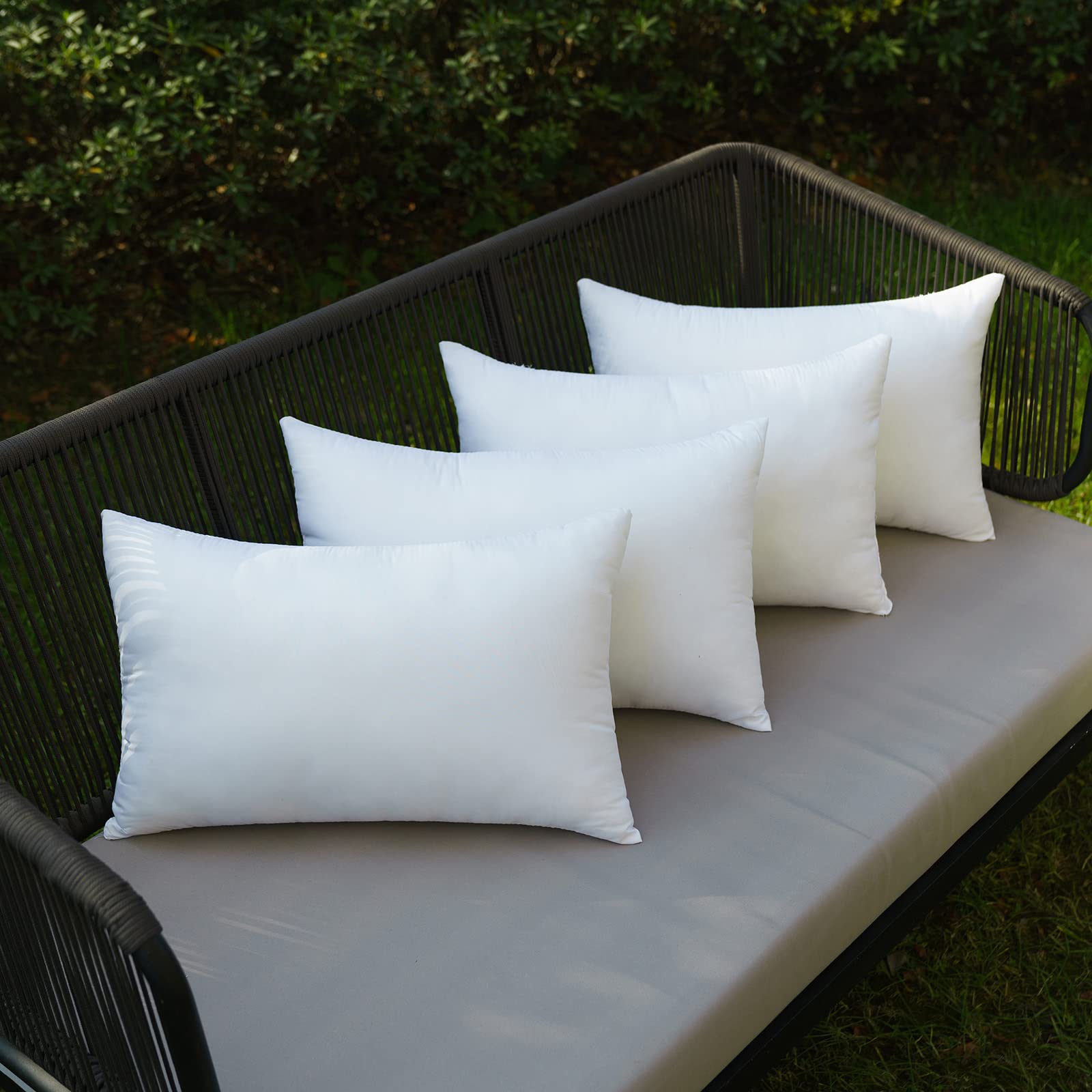 Miulee 16X24 Pillow Insert Throw Pillow Insert, Outdoor Pillows Water-Resistant Premium Outdoor Pillow Stuffer Sham Rectangle For Couch Sofa Patio Furniture Cushion Porch Swing