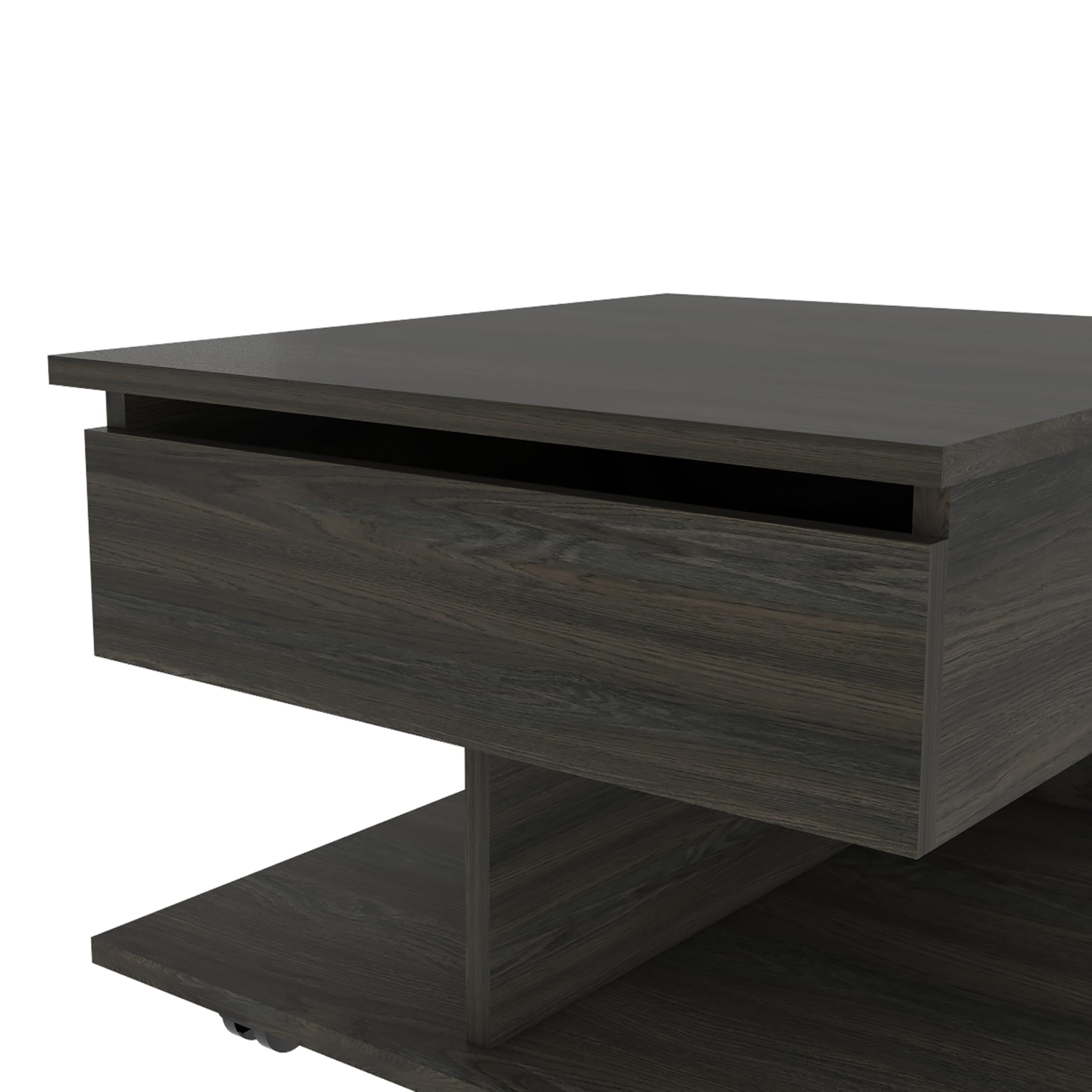 DEPOT E-SHOP Babel Lift Top Coffee Table with Casters and One Shelf, Carbon Espresso, Living Room
