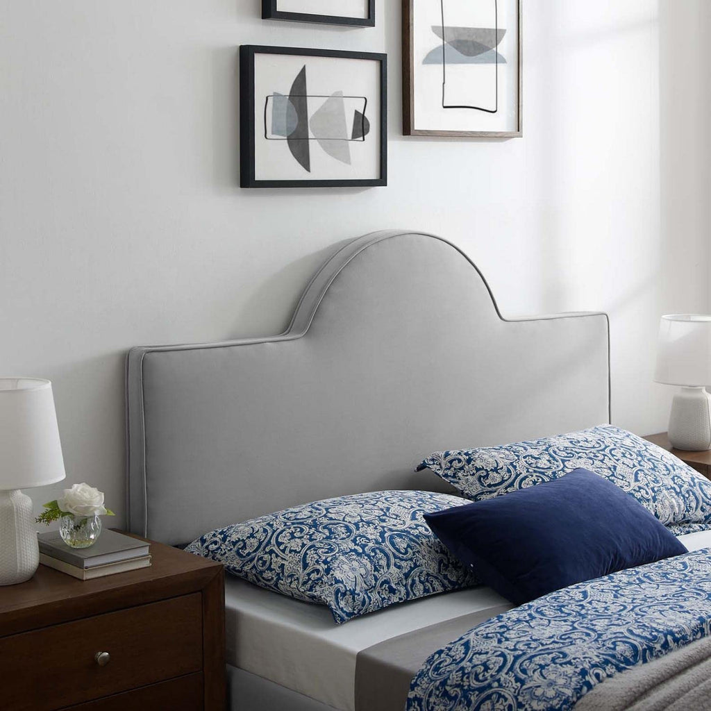 Modway Mod-6303-Lgr Dawn Full/Queen Performance Velvet Headboard, Light Gray