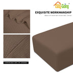 Easy-Going Stretch Ottoman Cover Folding Storage Stool Furniture Protector Soft Rectangle Slipcover With Elastic Bottom (Ottoman Xx-Large, Brown)