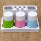 Eslite Toothbrush Toothpaste Holder Stand - Bathroom Organizer, 9.8"x6.3"x4.3", Available in White, Pink, Green, Blue - Model YSJ-3
