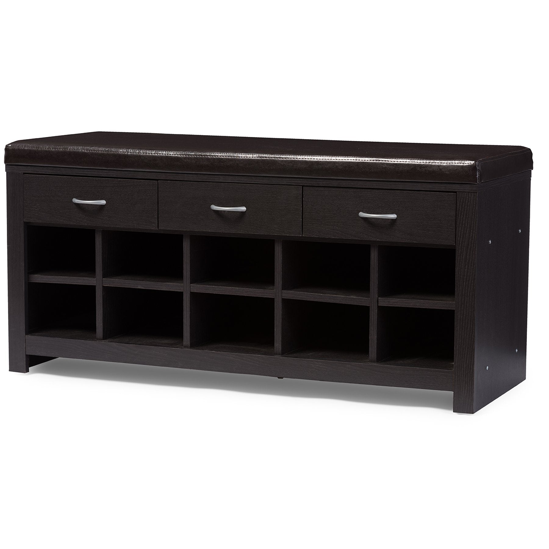 Baxton Studio Entryway Bench, Espresso