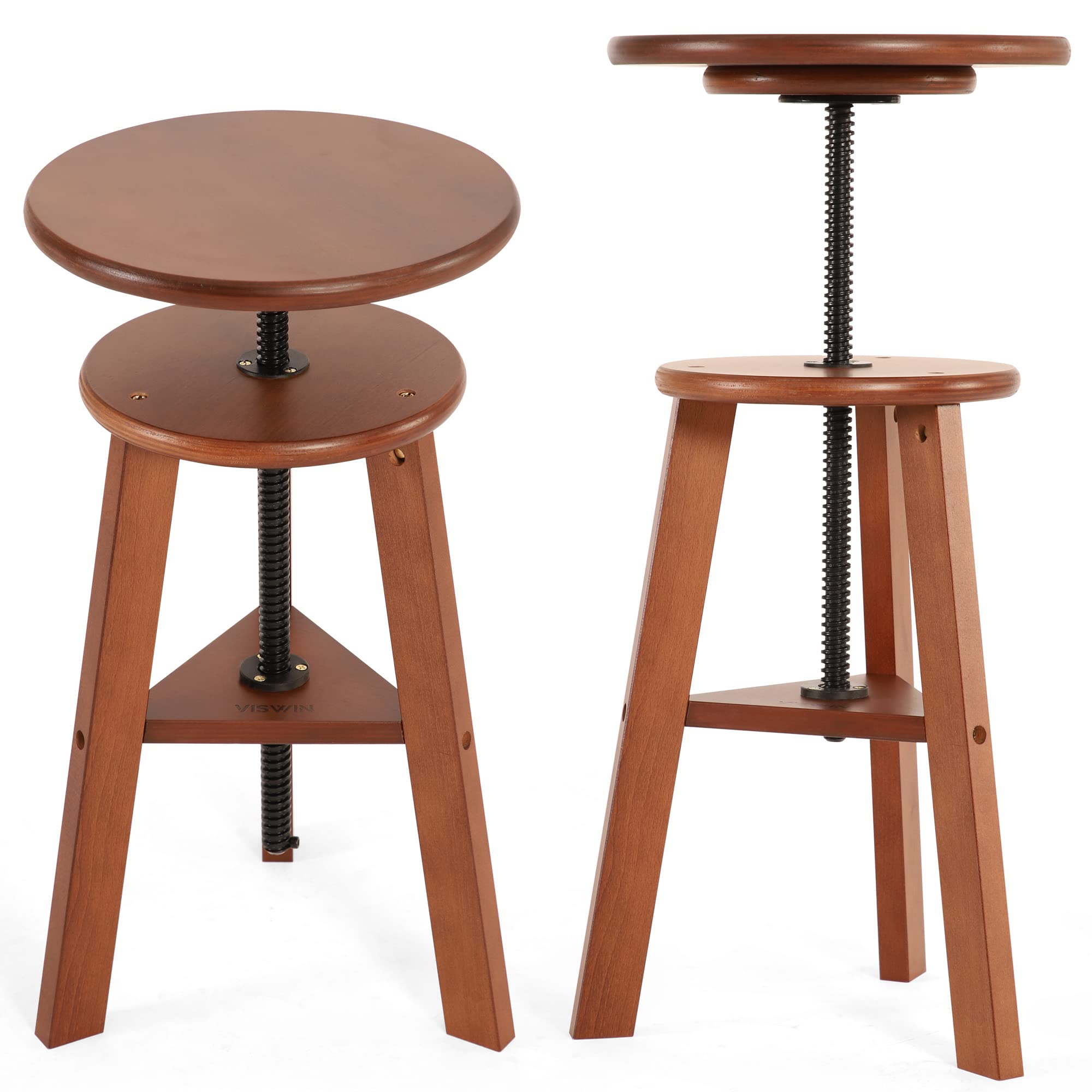 Viswin 19'-26' H Wooden Adjustable Height Stool, Beech Wood Artist Stool For Drafting, Painting Stool For Artists, Adults, Wood Chair For Artstudio, Bar, Kitchen, Home Use, Office