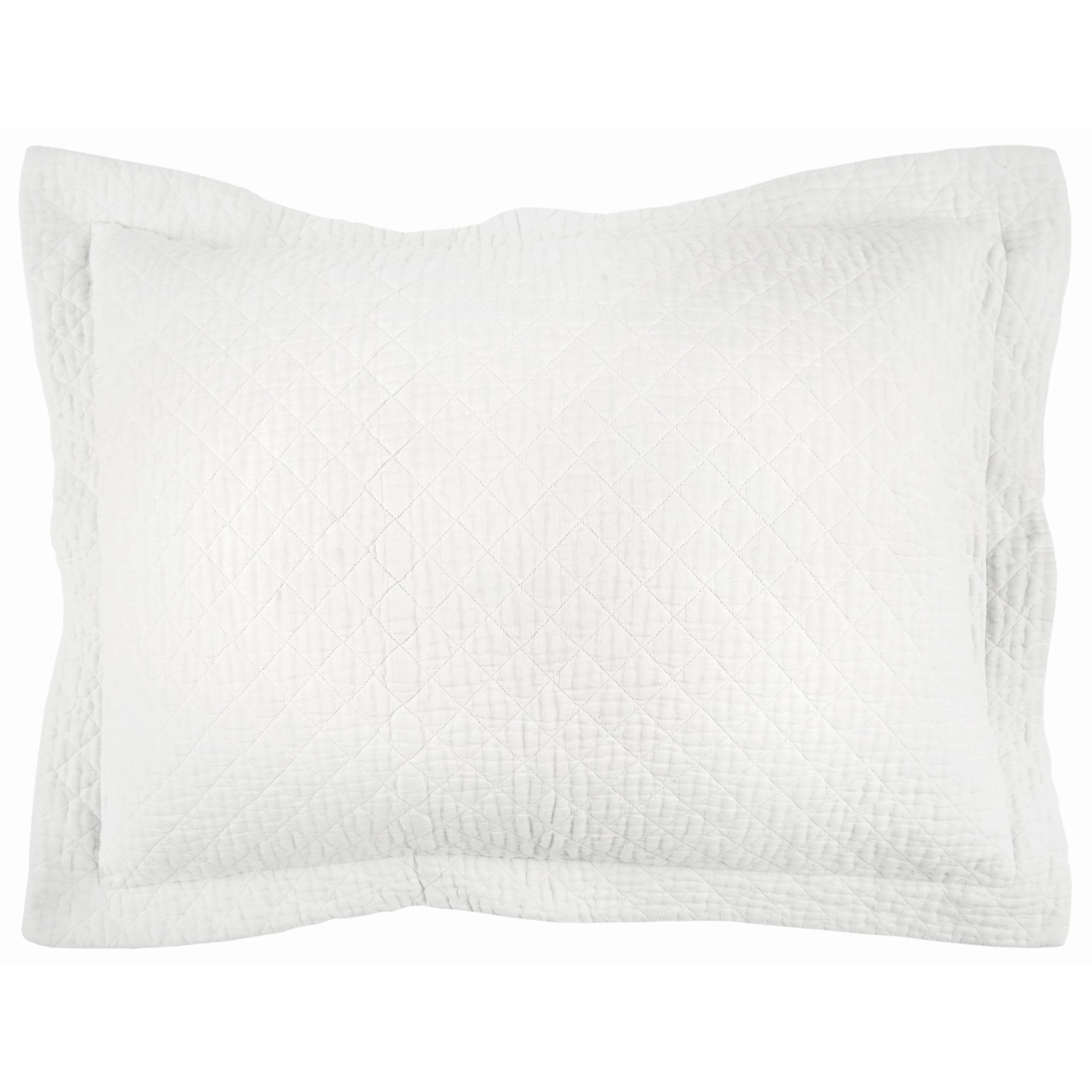 Rizzy Home | BQ4517 | Cotton King Sham | 20"x36" White/Neutral/ Solid