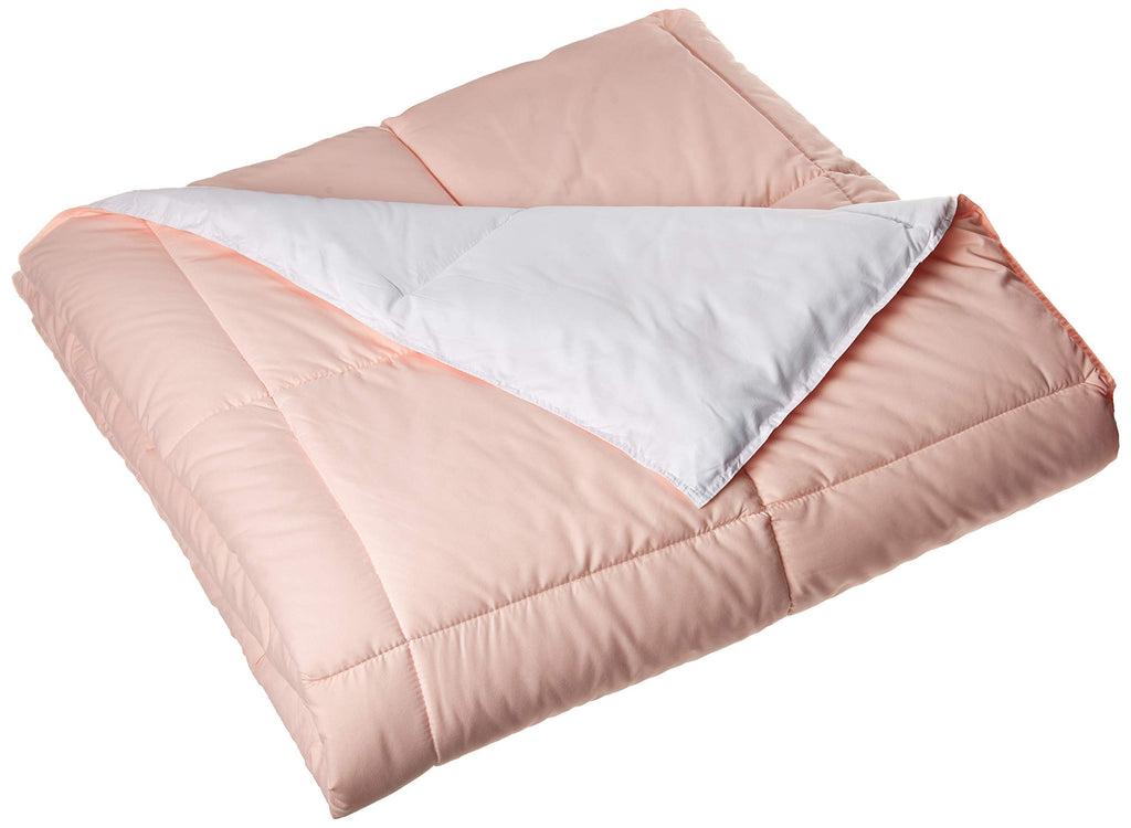 Modern Threads Down Alternative Microfiber Quilted Reversible Comforter & Duvet Insert - Soft, Comfortable Alternative To Goose Down - Bedding For All Seasons Blush/White Full/Queen