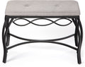 Mango Steam White Shoe Bench - Vanity Seat for Makeup Room, Dressing Stool, Entryway Bench - Powder Coated, Upholstered, Space S